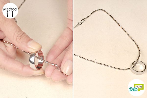 Single Step Method Slide The Ring Onto The Chain Jewelry Hacks 600x400 1